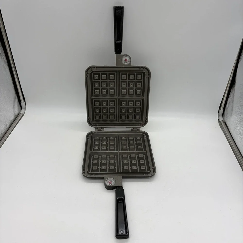 VTG Nordic Ware Belgian Waffler Waffle Maker Stove Top Camping Temp Gauge USA
